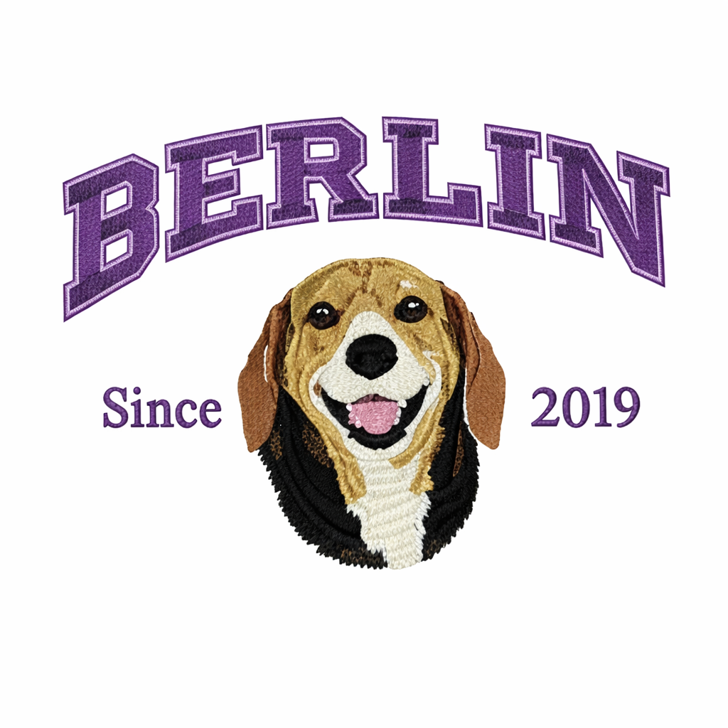 🐾 College con bordado hiper-realista 🧵